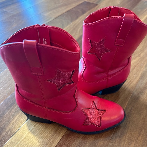 Gymboree Shoes Gymboree Red Cowgirl Boots With Glitter Stars Little